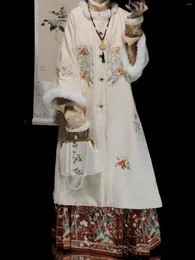 Ubranie etniczne Chińska tradycyjna sukienka Oryginalna stojak kołnierzyka Krótka Załoga Koszulki Spódnica konna