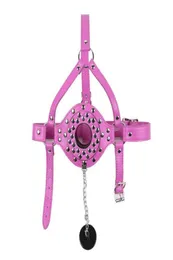 Hochwertige Sexy Pink Mouth Diver Mask Gimp Plughole Hood Fesseln Rollenspiel Sexspielzeug für Erwachsene R972542552