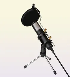 Professionell kondensatormikrofonstudioinspelning av USB -mikrofonkaraoke -mikrofon med stand för dator bärbar dator PC5506014