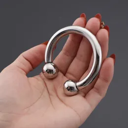 Removable Beads Cock Ring Penis Delay Ejaculation Ball Stretcher anillos para hombre Metal Cockring Sex Toy For Men 18 240102