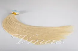 100g 비전지되지 않은 Remy Virgin Human Hair Extension Tape Indian Natural Brown Blonde Double Drawn Silk Straight Skin Weft5878336