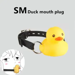 Cute Leather Harness Mouth Silicone Duck Gag Plug Couples Flirting Sexy Toys For Woman Adult Games Sex Products CF580 240102