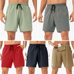 Mens Shorts Yoga Kıyafet Erkekler Beşinci Pantolon Koşuyor Spor Nefes Alabilir Trainer Kısa Pantolon Spor Giyim Gym Egzersiz Yetişkin Fitness Giyim Elastik Elastik Cep