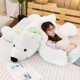 Animais 60/75/100cm gigante urso polar brinquedo de pelúcia macio dos desenhos animados animal bonito urso de pelúcia boneca de pelúcia longo travesseiro almofada crianças presente de natal aa