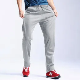 Calças masculinas casuais sweatpants mens quatro estações cor sólida cordão duplo bolso esportes corredores magro conforto fitness masculino