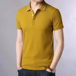 Polos masculinos verão algodão manga curta polo camisas koreon streetwear moda roupas masculinas básico sólido versátil negócios casual topos