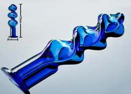 38mm blaue Schraube Pyrexglas Analdildo Buttplug Kristall gefälschter Penis künstlicher Schwanz Sexspielzeug für Erwachsene für Frauen Männer Homosexuell Masturbation Y5586625