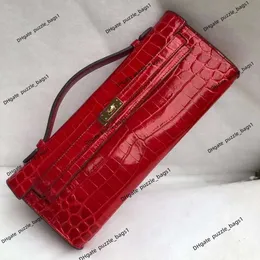 Top designer bag luxury handbag French Extended Handheld Bag High End Crocodile Pattern Cowhide Long Wallet Versatile Dinner Women's purse