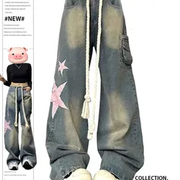 Vrouwen Baggy Star Jeans Vintage Harajuku Oversize Hoge Taille Denim Broek Emo 2000s Y2k 90s Esthetische Brede Broek Trashy Kleding 231229