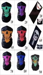 MOQ50PCS 25495CM HALLOWEEN SKULL BANDANAS NAC FACE MASK Huvudduk Tubulär multifunktionell halsduk Sömlös turban pannband unise2899989