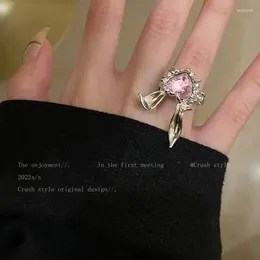 Pierścienie klastra cyrkon otwarty pierścionek biżuteria damska Niestandardowe układanie palców akcesoria hurtowe Przyjaciel Dekora