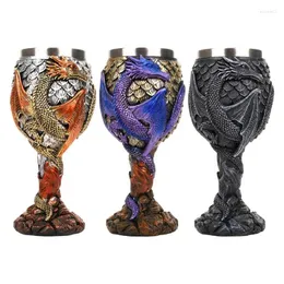 Tazze dragon vino calice inossidabile acciaio inossidabile tazza di calice medievale dono per raccogliere decorazioni per feste quotidianamente santo