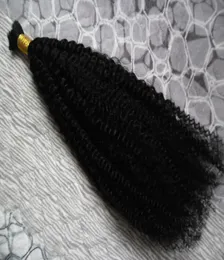 Бразильские афро курчавые вьющиеся объемные человеческие волосы для плетения 1 пучок объемных волос от 10 до 30 дюймов вязаные крючком человеческие волосы Braids3013454