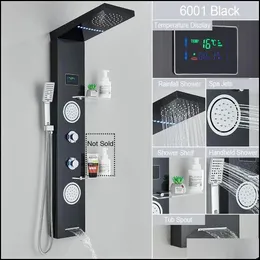 Cabezales Cabezales De Ducha De Baño Cabezales De Ducha De Baño Panel De Luz Led Cascada Lluvia Pantalla Digital Juego De Grifos Spa Mas Jet Columna Grifo Mezclador