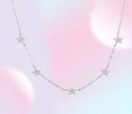 2019 Christmas gift vermeil 925 sterling silver cute star choker charm necklaces charming women jewelry fine silver necklace T20012841281