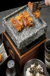 Mini barbecue grill table BBQ groove rock baking pan teppanyaki steak plate high temperature slate plate RRB128193075914