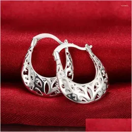 أقراط ثريا Dangle 925 Sterling Sier Hoop Handbag Flower Patterns Partys form Form