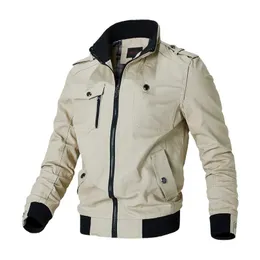 Chaqueta para hombre Moda casual Exterior Primavera Otoño Stand Up Slim Bomber militar Hombres 240102