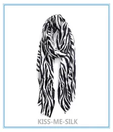 KMS Black and white zebra stripe wool scarf shawl thin allmatch scarf shawl dualuse for Women 20070CM110G4596608