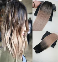 8a Sınıf Remy Brezilya İnsan Saç Uzantıları Renk Balayage 1B 18 Omber Saç Dokunma Düz Bakire İşlenmemiş Saç W5754560