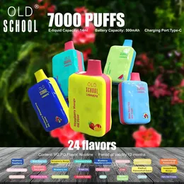 Original old school Tornado Puff 7000 Puffs 7K Disposables Vapes Pen Puff 7000 Electronic Cigarettes 14ml Pod Mesh Coil Rechargeable Air-adjustable 0% 2% 3% 5% Device