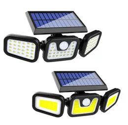 Solar Wall Lights 74LED 100Cob Wysoka moc 300 lumen Motor zewnętrzny czujnik ogrodowy Lampy ogrodowe Wodoodporne 4965917