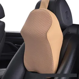 Seat Cushions Car Headrest Head Pillow Waist Neck Upholstery Memory Cotton Drop Delivery Otkt5