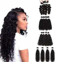 Não processado Onda Solta Kinky Curly Onda de Água Onda Profunda Extensões de Trama de Cabelo Humano Barato Peruano Malaio Cabelo Virgem Brasileiro 4472169