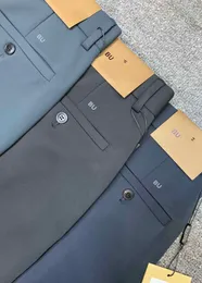 BUUU Pantaloni eleganti da uomo di lusso firmati Pantaloni da lavoro Doppio tessuto composito Pantaloni casual Leggings in tinta unita di marca di moda Nero grigio Commercio all'ingrosso di abbigliamento