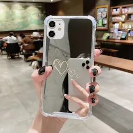 Love Pattern Phone Cases for iPhone 14 13 12 11 Pro Max Mirror Phone Cases for iPhone 11 XR 7 8 Plus 240102