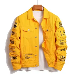 Mens y2k Denim Jacket Jeans Clothing Patches Windbreaker Cotton Stretchy Trucker for Men Cowboy Letter Designer Fashion 240102