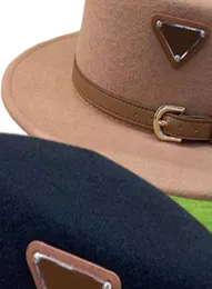 3 färger unisex bälte platt topp hatt för par designer ull hattar mode kvinnor monterade mössor mens keps män casquette hink hatt hytt d9752103