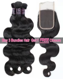 ishow 구매 3 pcs wefts get part closure mink brazillian body wave peruvian human hair bundles extensions weave a771416829315