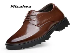 Misalwa Derby Mens 이탈리아 드레스 신발 57cm 남성 보이지 않는 엘리베이터 신발 하이힐 옥스포드 공식 저녁 플랫 남성 신발 21049042281