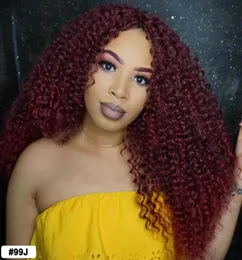 ishow Orange Ginger Curly 99J Human Hair Wigs 1B30 Ombre 컬러 13x1 레이스 전면 가발 모든 여성 826inch6698519