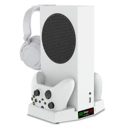 Supporto per ventola di raffreddamento per Xbox Series S Dual Controller Dock di ricarica Gamepad Staffa di archiviazione per cuffie per accessori XboxSeries con scatola al dettaglio Dropshipping