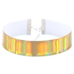 Chokers Rainbow Laser Choker Necklace Collars Y Women Necklaces Band Fashion Jewelry Neck Chains Will And Drop Delivery Jewelry Neckla Dhld9
