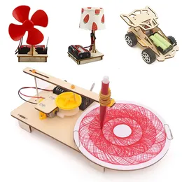 STEM Kits Wooden Toys for Children Robot Science Creative Inventions DIY Electronic Kit Technology Assembly 3D Puzzles 240102