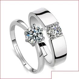 Eheringe, kubischer Zirkon, offen, verstellbar, Diamant, Verlobung, Ehering, Paar, Damen, Herren, Ringe, Liebe, Modeschmuck, wird ein Dhwva