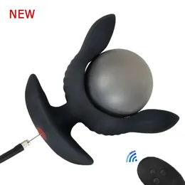 Silikon aufblasbare Expansion Fernbedienung Vibration Anal Plug Ziehen Perle weibliche Masturbation Gerät Buttplug Dilatator 240102