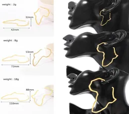 Novo brinco África Mapa Hugie Brincos Exagerado Grande Médio e Pequeno Ornamento de Aço Inoxidável Etíope Tradicional Étnico Gif1971758