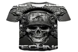 Skull T Shirt Men Skeleton Tshirt Punk Rock Tshirt Gun T Shirts 3D Print Tshirt Vintage Men Clothing Summer Tops Plus Size 6XL7128809