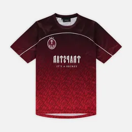 T-shirt maschile Trapstar Mesh Football Jersey Blu Black Red Men T-shirt Sportswear Mac economico