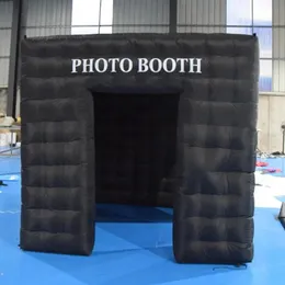 Swings 4x4x3.2m Elegant Black tent Oxford Photo Booth Backdrop Inflatable Enclosure Internal Blower Air Structure Selfie House Top Window