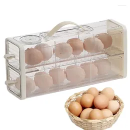 Garrafas de armazenamento suporte de ovo de dupla camada para gaveta de geladeira-tipo caixa bandeja organizador geladeira bin dispensador de cozinha