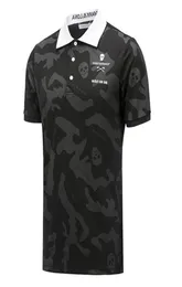 Summer Golf Clothing Men Short Sleeve TShirts Black or White Colors Camouflage FabricOutdoor Sports Polos Shirt 22060627244639442675