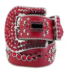 Belt BBS Red Hip Hop Diamond Belts Punk Midjeband Europeiska och amerikanska fulla diamantbältes diamantbältet Rhinestone Diamonds Midje6563747