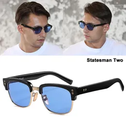 Solglasögon jackjad 2024 mode rektangel stil statsman två tr90 män anti blå glasögon ram coola varumärkesdesign solglasögon