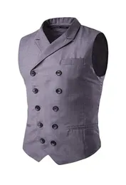 Gilet da uomo slim fit business casual smoking gilet doppio petto gilet intelligente gilet sposo groomsmen uomo indossa personalizzato Ma4322554