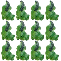 Dekoracje ogrodowe 12PCS Figurki krokodyli miniaturowe ozdoby Mini mini
